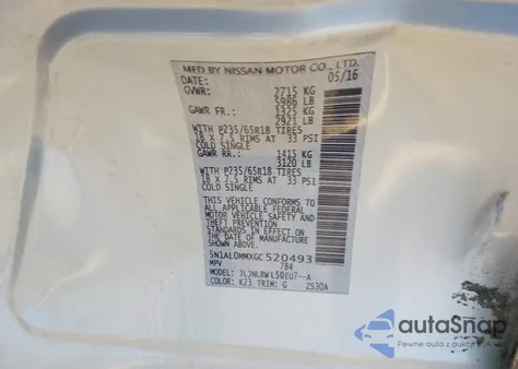 2016 Infiniti Qx60 from USA, damaged, VIN 5N1AL0MMXGC520493